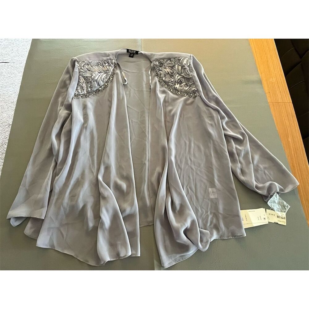 S.L. Fashions Women's Plus Size 22 W Silver 2-Piece Dress Set Formal - Picture 6 of 11